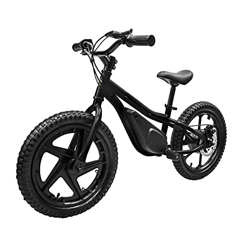 Massimo Motor 24V 350w Electric Balance Bike, Dirt Bike for Kids E13 w/Adjustable Seat Height 16" Large Wheel Aluminum Body Frame Up to 6 Hours Long Range Metal Rear Rim(Black)