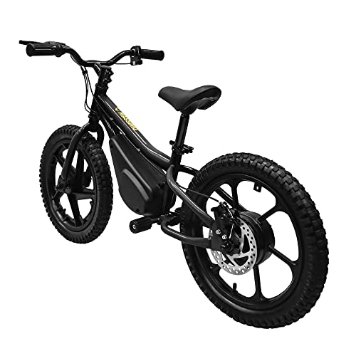 Massimo Motor 24V 350w Electric Balance Bike, Dirt Bike for Kids E13 w/Adjustable Seat Height 16" Large Wheel Aluminum Body Frame Up to 6 Hours Long Range Metal Rear Rim(Black)