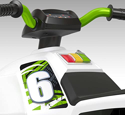 Power Wheels Racing Atv Ride-On Battery Powered Vehicle With Multi-Terrain Traction For Preschool Kids Ages 3+ Years, Silver