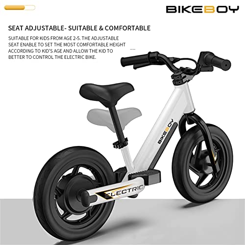 BIKEBOY Electric Balance Bike Kids Electric Bike for Ages 3-5years Old,24v 100w Motor,With12-Inch Pneumatic Tires, Rear Wheel Brake,Adjustable Speed,Dazzling Electric Motorcycle for Kids