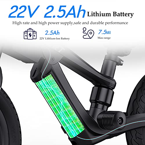 TODIMART Electric Bike for Kids Ages 3-5 Years Old,Electric Balance Bike for Kids 12 Inch Tire,No Pedal Kids Electric Bike 22V 2.5Ah 150W Motor 6 Mph,E-Bike for Boys Girls