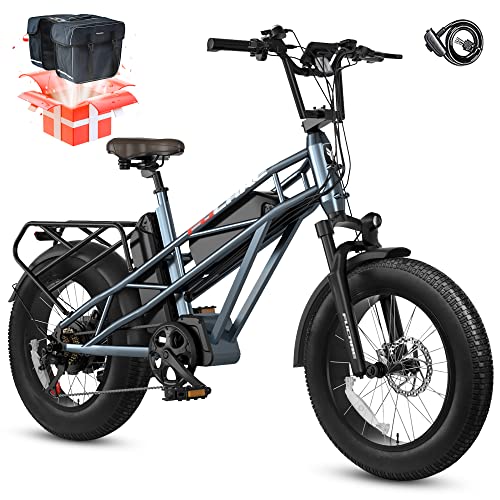 Fucare Electric Bike,Gemini/Gemini X Dual Battery 20.8AH(30AH) 750W 48V,Electric Bike for Adults,31MPH Max Speed,70-80(100-120) Miles,5.3" Display,Shimano 7 Speed,20''×4.0'' All Terrain Electric Bike