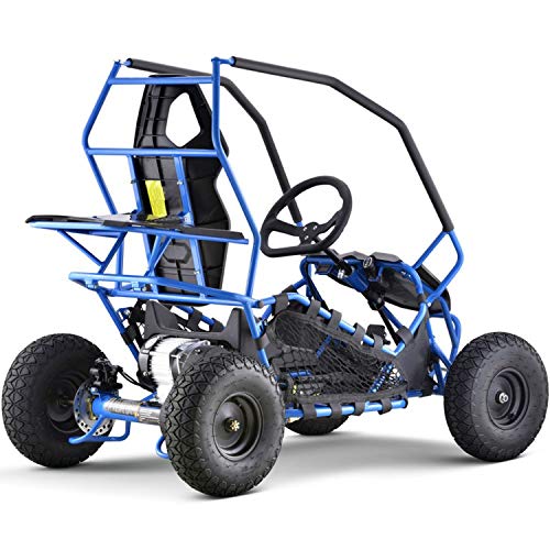 MotoTec Kids Electric Go Kart Maverick 1000w Blue, Black, Large