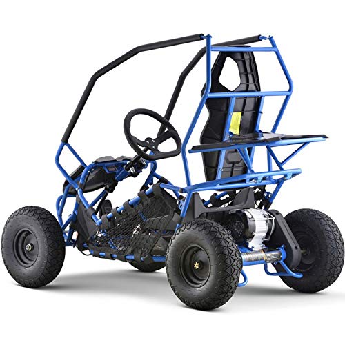 MotoTec Kids Electric Go Kart Maverick 1000w Blue, Black, Large