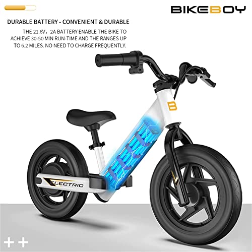 BIKEBOY Electric Balance Bike Kids Electric Bike for Ages 3-5years Old,24v 100w Motor,With12-Inch Pneumatic Tires, Rear Wheel Brake,Adjustable Speed,Dazzling Electric Motorcycle for Kids