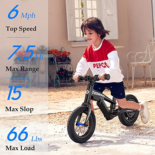 TODIMART Electric Bike for Kids Ages 3-5 Years Old,Electric Balance Bike for Kids 12 Inch Tire,No Pedal Kids Electric Bike 22V 2.5Ah 150W Motor 6 Mph,E-Bike for Boys Girls