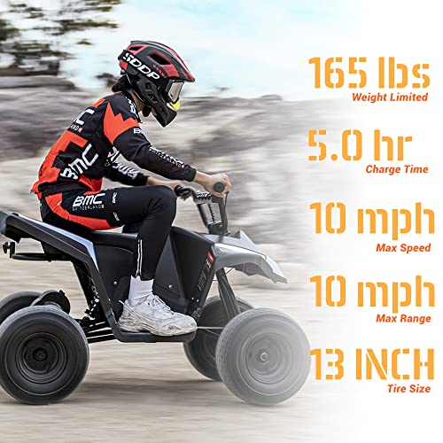 Beston Kids Electric ATV 4-Wheeler Quad Top Speed 10 MPH, Range Up to 10 Miles Off Road Go cart
