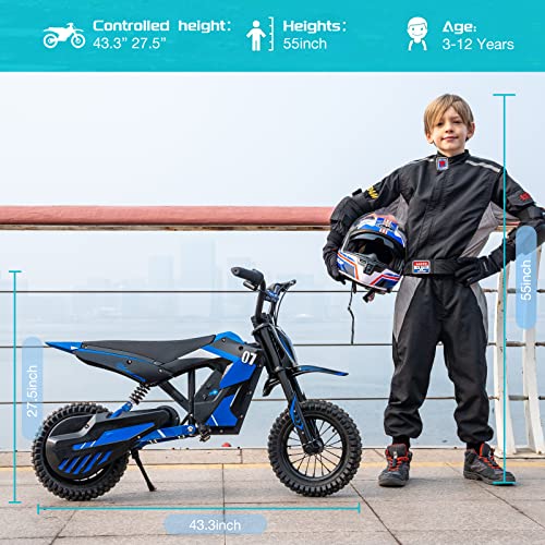 EVERCROSS EV12M 36V Electric Dirt Bike,300W Motor, 15.5 Mph & 9.3 Miles Range Electric Motorcycle, 3 Speed Modes, Electric Dirt Bike for Kids Ages 3-12