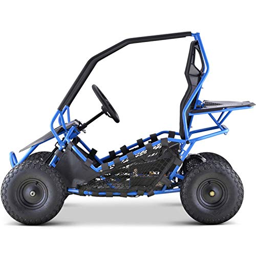 MotoTec Kids Electric Go Kart Maverick 1000w Blue, Black, Large