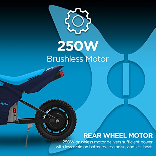 Hover-1 E-Track Electric Dirt Bike | 9MPH Top Speed, 9 Mile Range, 4HR Quick Charge,12" Air-Filled Tires, 120LB Max Weight, 2.25ft Tall, UL Certified & Tested - Safe for Kids & Teens, Red