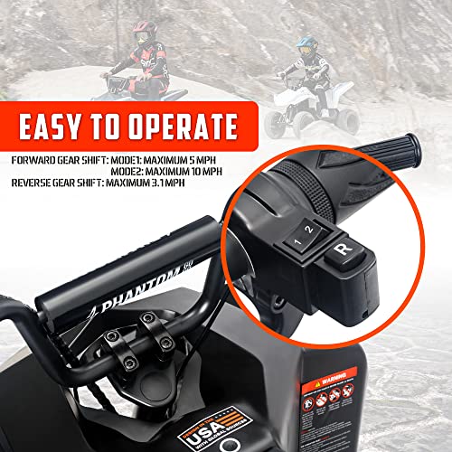 Beston Kids Electric ATV 4-Wheeler Quad Top Speed 10 MPH, Range Up to 10 Miles Off Road Go cart