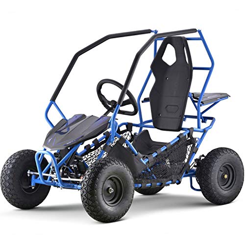 MotoTec Kids Electric Go Kart Maverick 1000w Blue, Black, Large