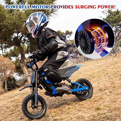 EVERCROSS EV12M 36V Electric Dirt Bike,300W Motor, 15.5 Mph & 9.3 Miles Range Electric Motorcycle, 3 Speed Modes, Electric Dirt Bike for Kids Ages 3-12