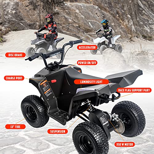 Beston Kids Electric ATV 4-Wheeler Quad Top Speed 10 MPH, Range Up to 10 Miles Off Road Go cart