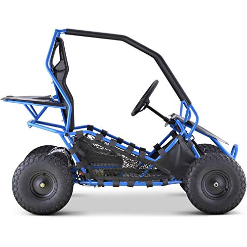 MotoTec Kids Electric Go Kart Maverick 1000w Blue, Black, Large