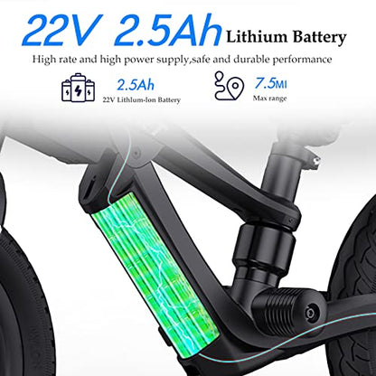 TODIMART Electric Bike for Kids Ages 3-5 Years Old,Electric Balance Bike for Kids 12 Inch Tire,No Pedal Kids Electric Bike 22V 2.5Ah 150W Motor 6 Mph,E-Bike for Boys Girls