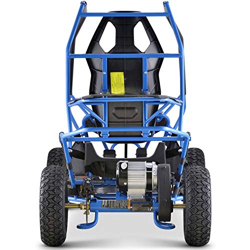 MotoTec Kids Electric Go Kart Maverick 1000w Blue, Black, Large