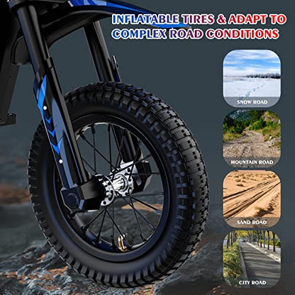 EVERCROSS EV12M 36V Electric Dirt Bike,300W Motor, 15.5 Mph & 9.3 Miles Range Electric Motorcycle, 3 Speed Modes, Electric Dirt Bike for Kids Ages 3-12