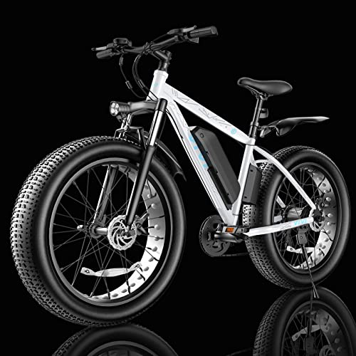 Vivi F26F Electric Bike 26" x 4.0 Fat Tire 500W Electric Bike for Adults, Electric Mountain Bike with 48V 13Ah Removable Battery Shimano 7 Speed 25MPH Up to 50 Miles for Commuting, Beach, Snow